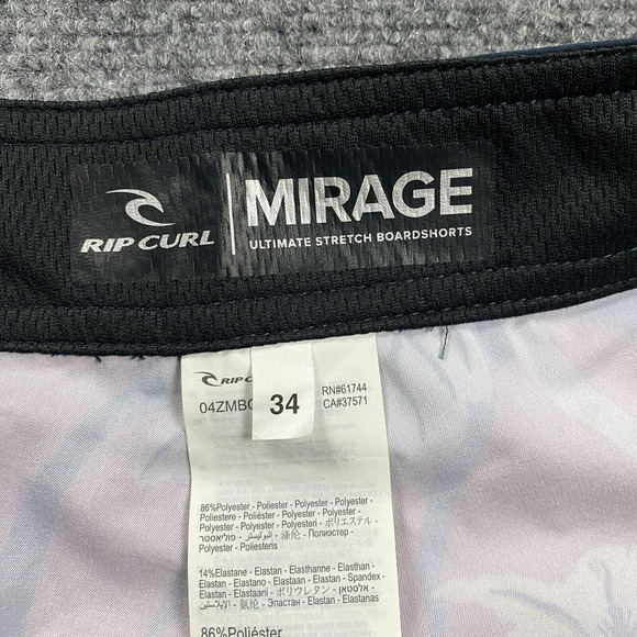 Rip Curl Board Shorts Adults 34 Mirage Red Floral Drawstring Polyester‎ Mens - Picture 7 of 8